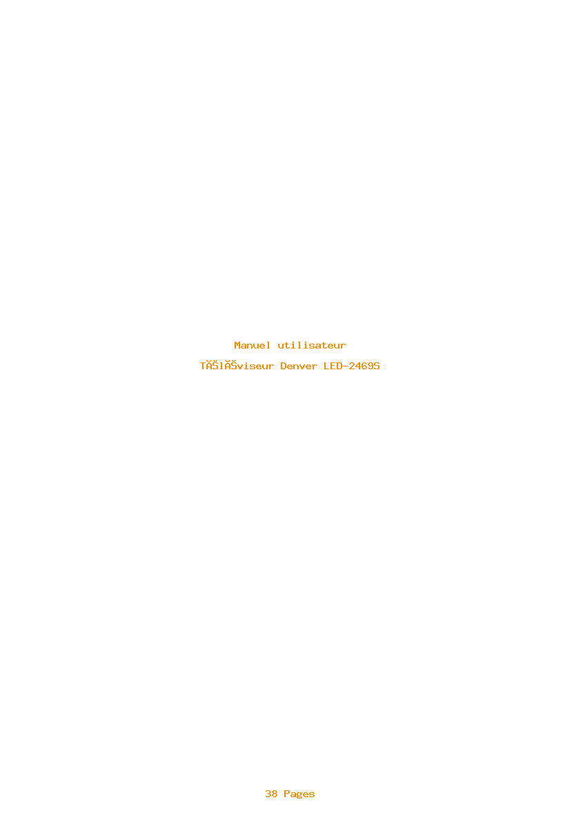 Page 1 de la notice Manuel utilisateur Denver LED-2469S