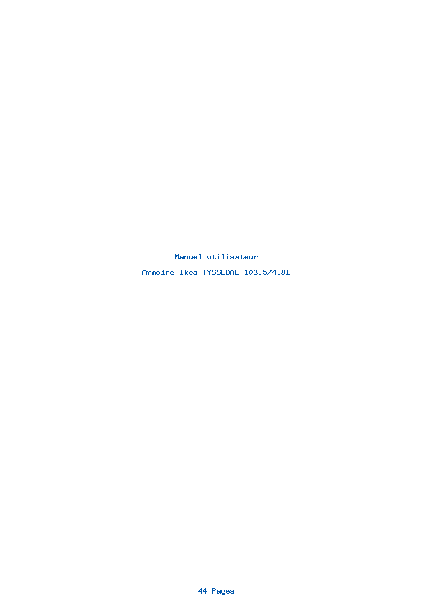 Page 1 de la notice Manuel utilisateur Ikea TYSSEDAL 103.574.81