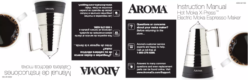 Page 1 de la notice Manuel utilisateur Aroma Hot Moka X-Press AEM-621SS