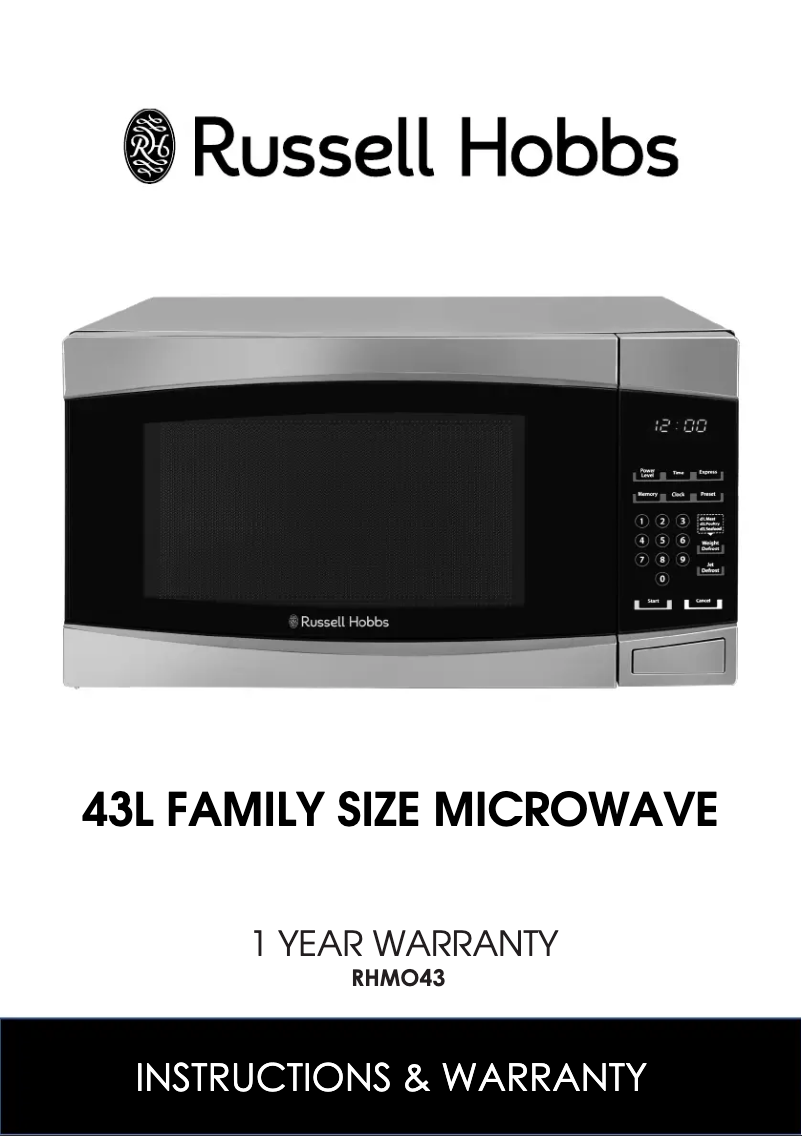 Page 1 de la notice Manuel utilisateur Russell Hobbs RHMO43