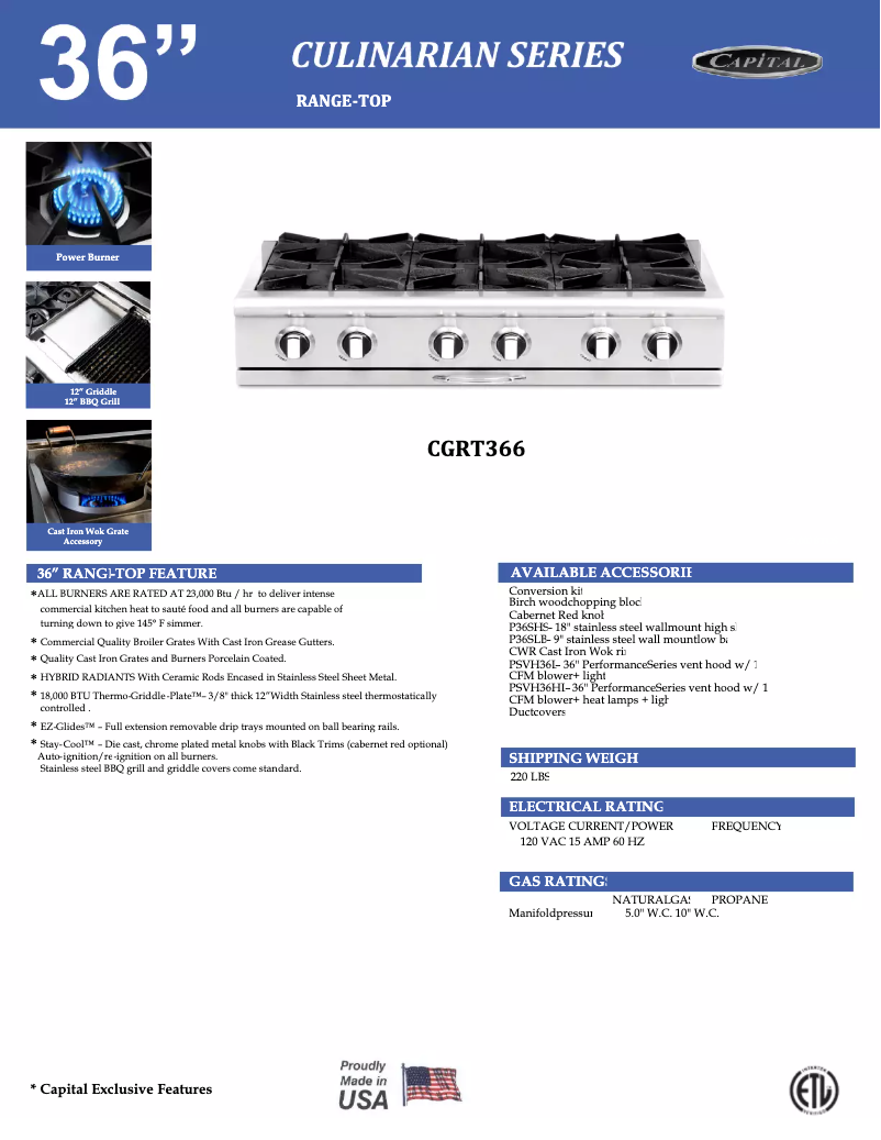 Page 1 de la notice Guide d'installation Capital CGRT362B2L