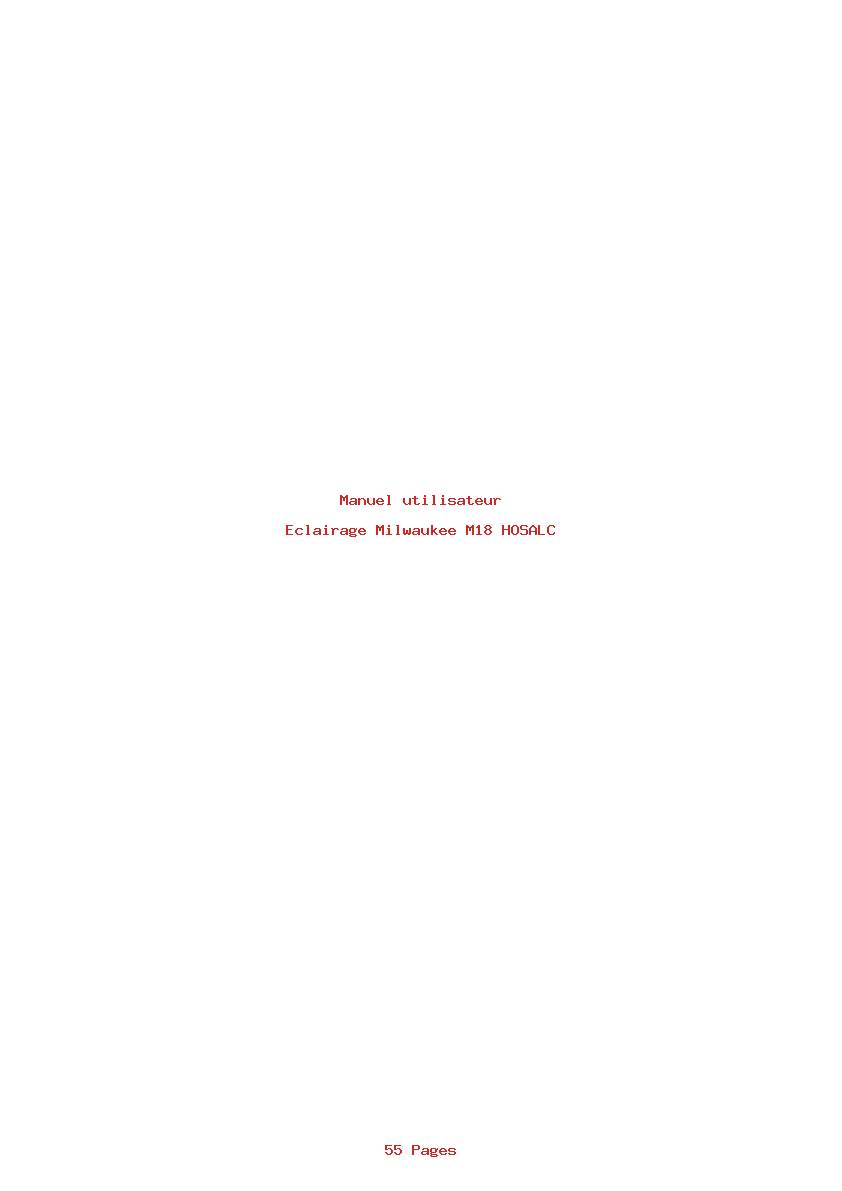 Page 1 de la notice Manuel utilisateur Milwaukee M18 HOSALC