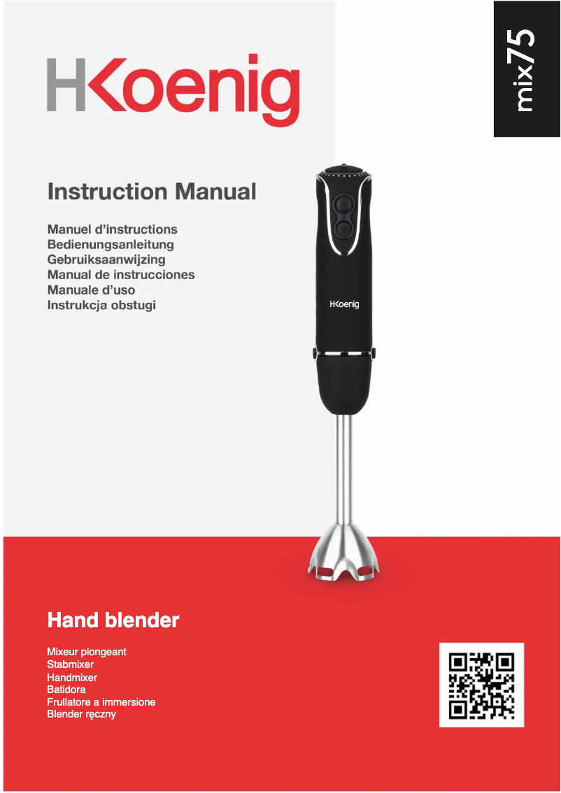 Página 1 del manual Manual de usuario H.Koenig MIX75