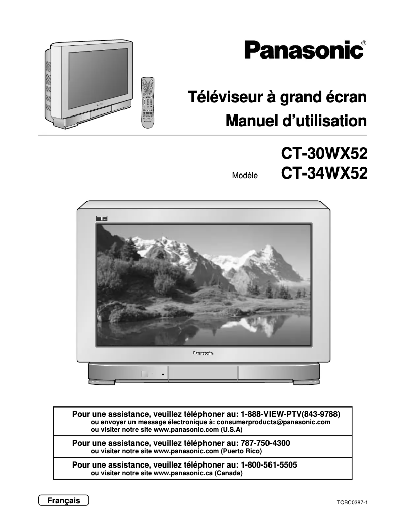 Page 1 de la notice Manuel utilisateur Panasonic CT-34WX52
