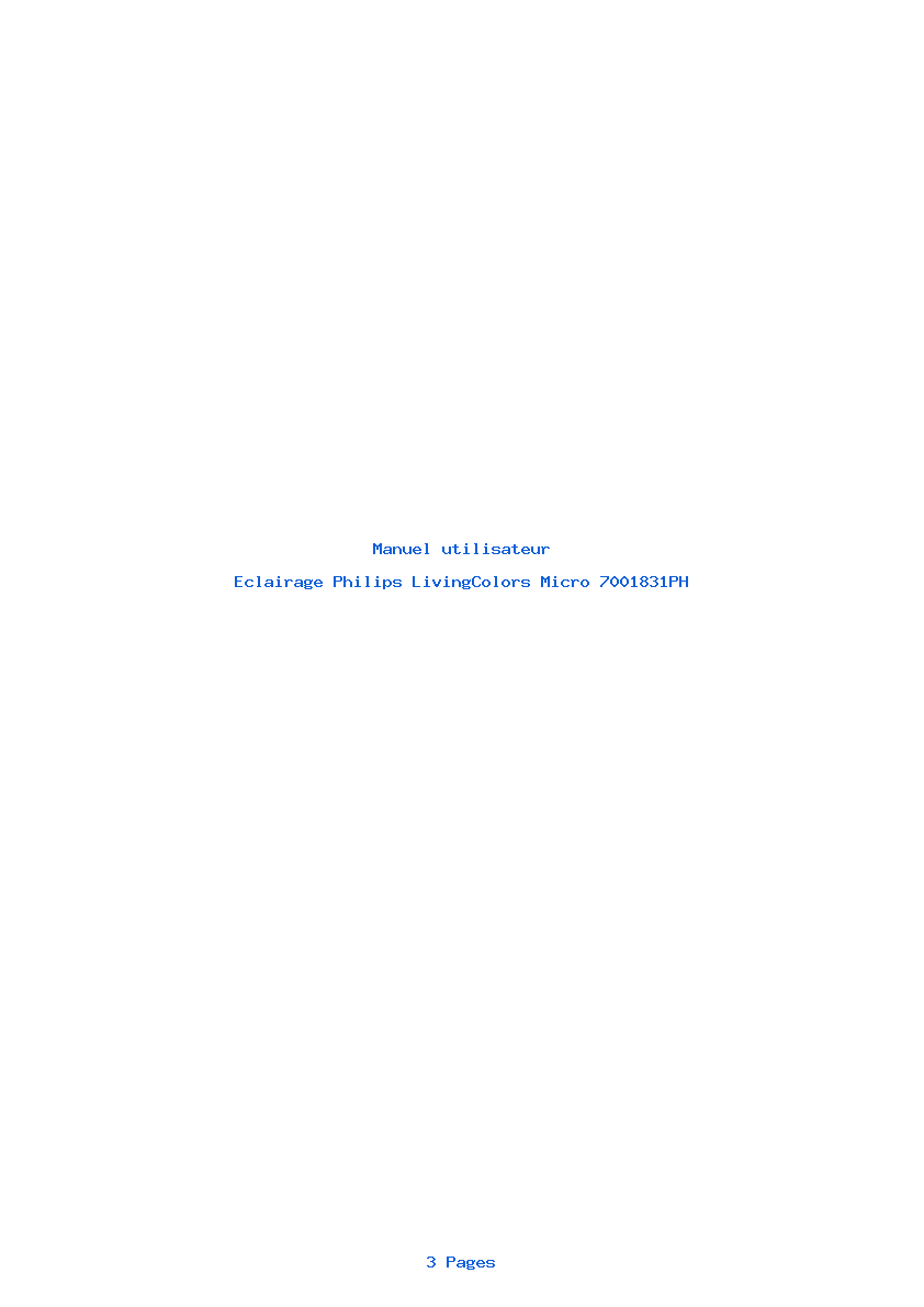 Page 1 de la notice Manuel utilisateur Philips LivingColors Micro 7001831PH