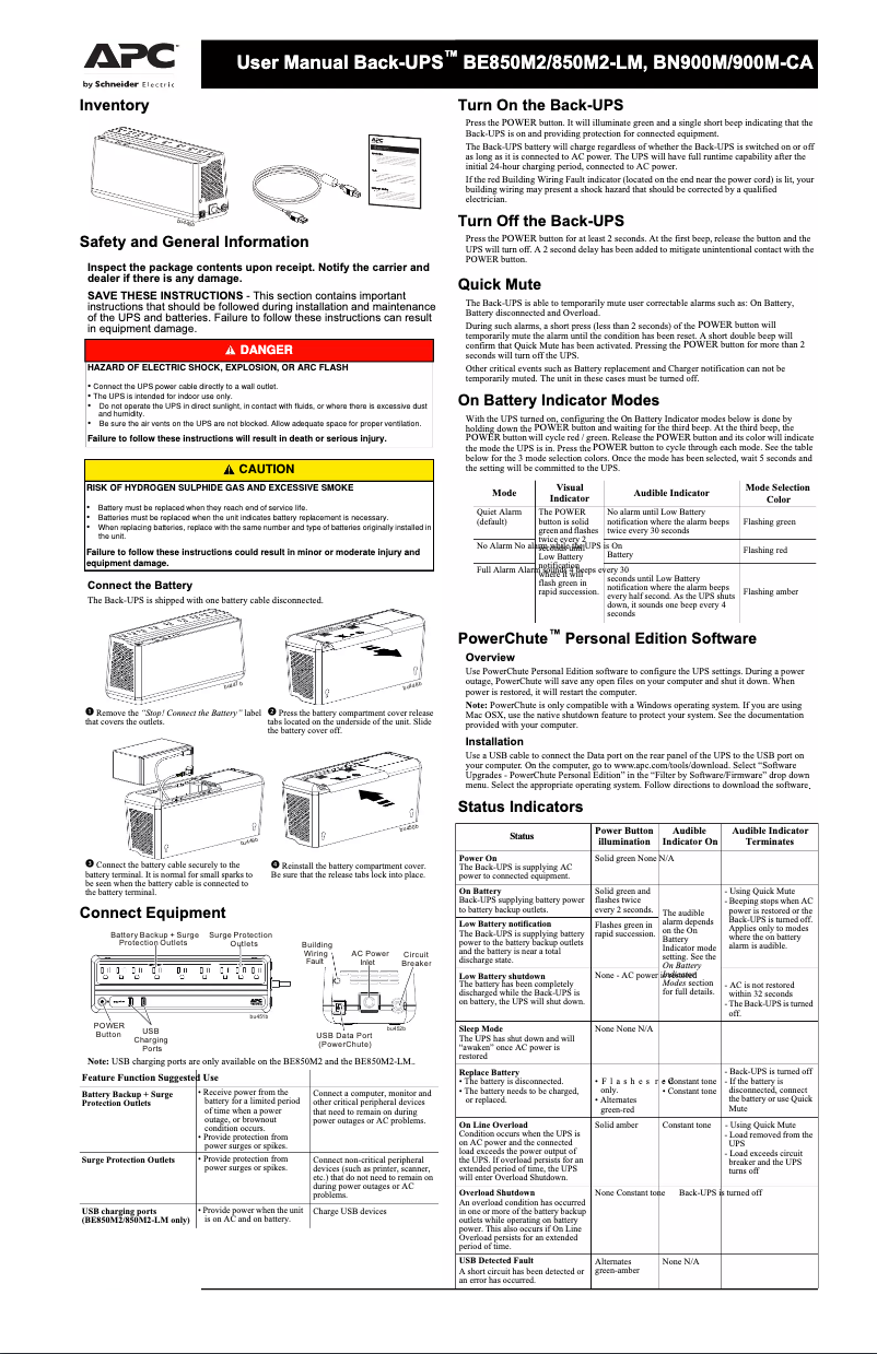 Página 1 del manual Manual de usuario APC BE850M2