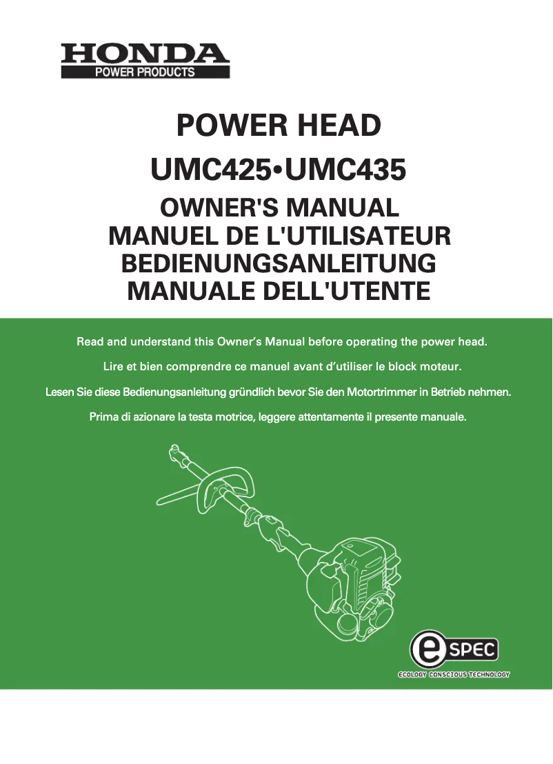 Page 1 de la notice Manuel utilisateur Honda UMC435