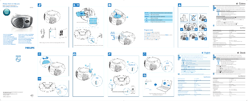 Page n°1 - Guide de démarrage rapide Philips AZ105V