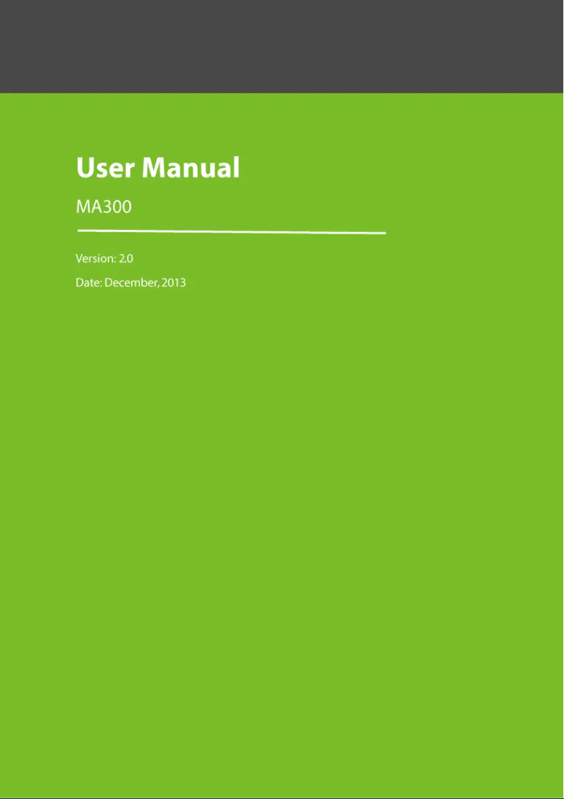 Page 1 of the manual User Manual ZKTeco MA300