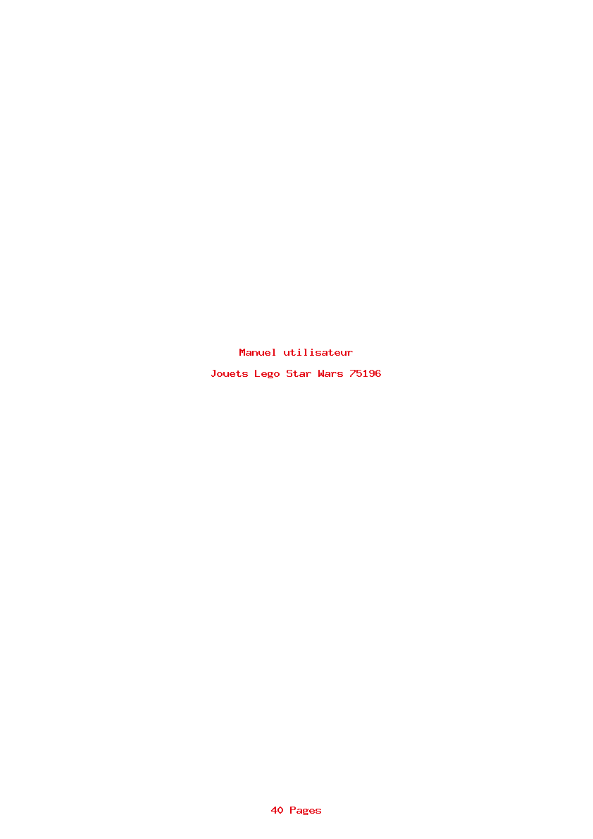 Page 1 de la notice Manuel utilisateur Lego Star Wars 75196