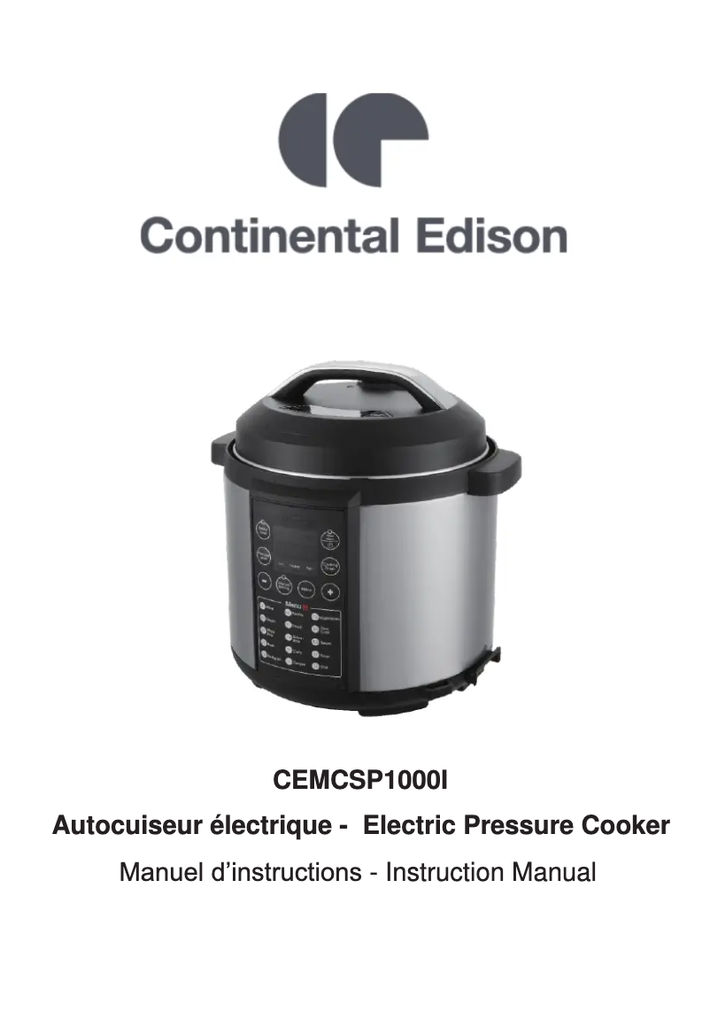 Página 1 del manual Manual de usuario Continental Edison CEMCSP1000I