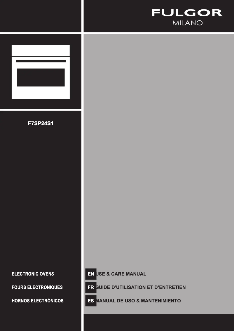 Page 1 of the manual User Manual Fulgor Milano F7SP24S1