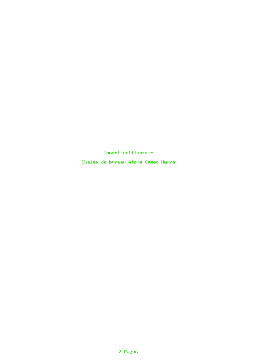 Page 1 de la notice Manuel utilisateur Alpha Gamer Hydra