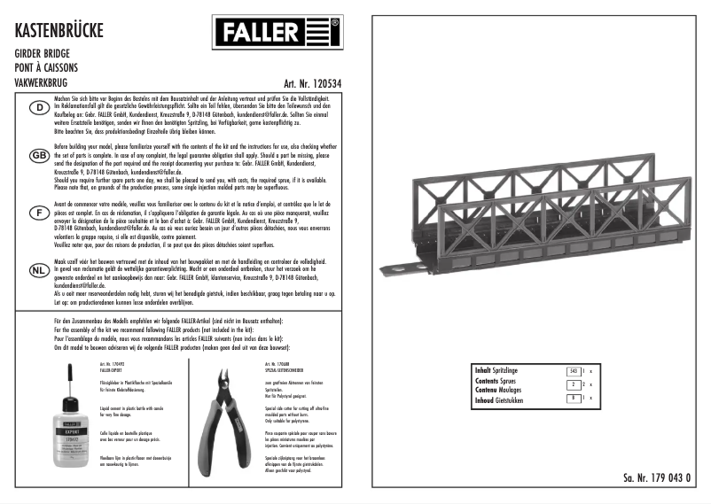 Page 1 de la notice Manuel utilisateur Faller 120534