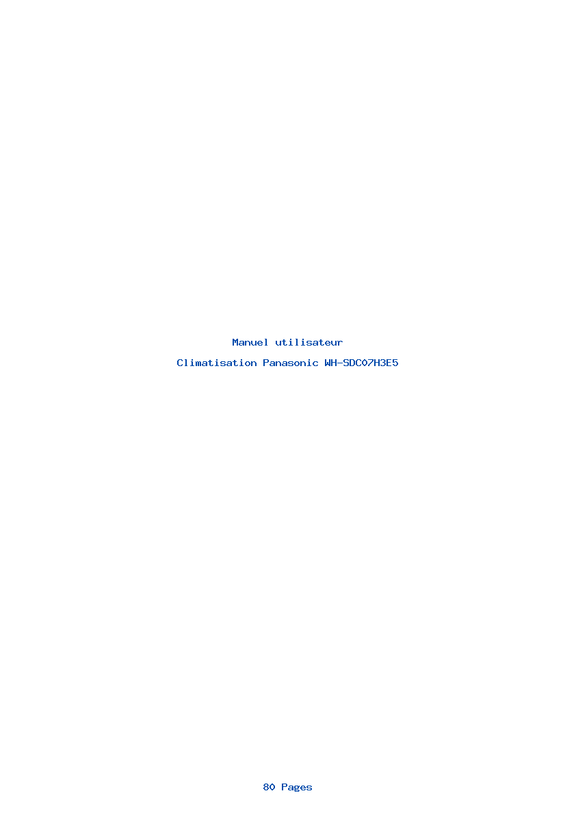 Image de la première page du manuel de l'appareil WH-SDC07H3E5