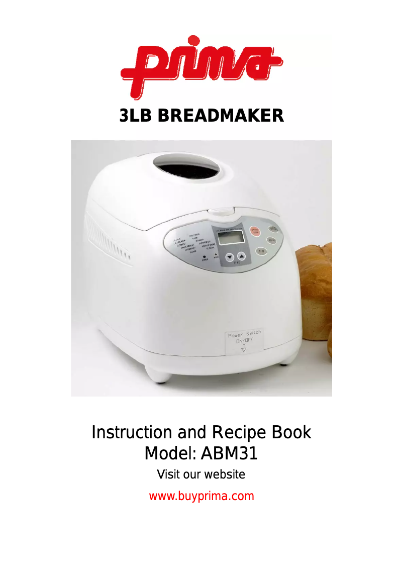 Page 1 de la notice Manuel utilisateur Prima ABM31