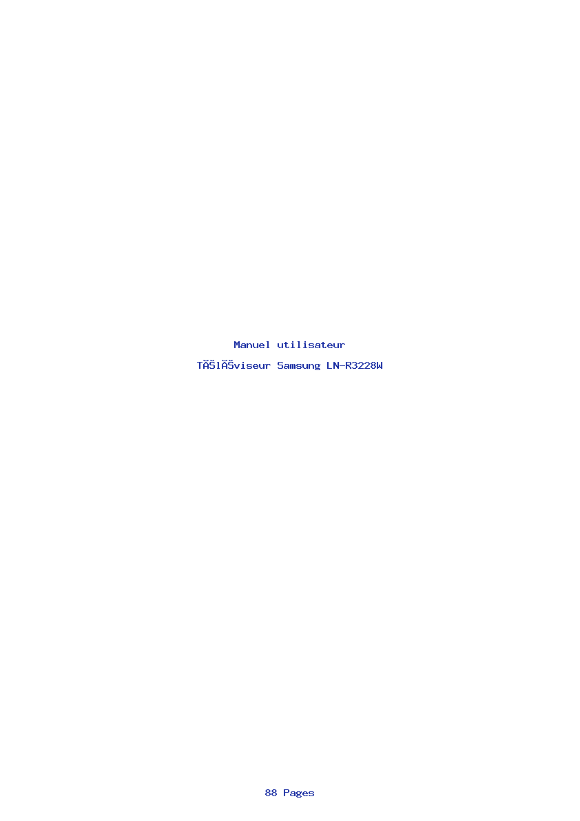 Page 1 de la notice Manuel utilisateur Samsung LN-R3228W