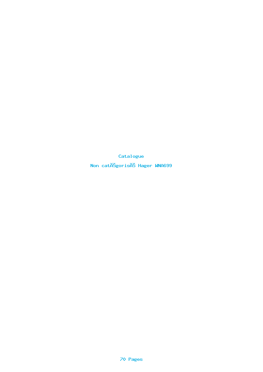 Page 1 de la notice Catalogue Hager WNA699