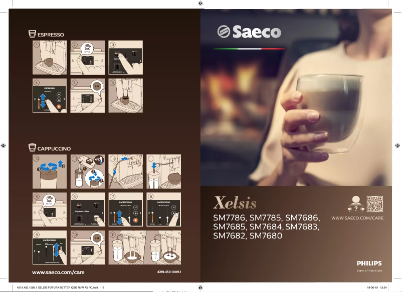 Página 1 del manual Guía de inicio rápido Philips Saeco Xelsis SM7684