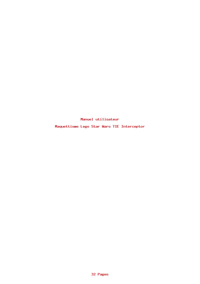 Page 1 de la notice Manuel utilisateur Lego Star Wars TIE Interceptor