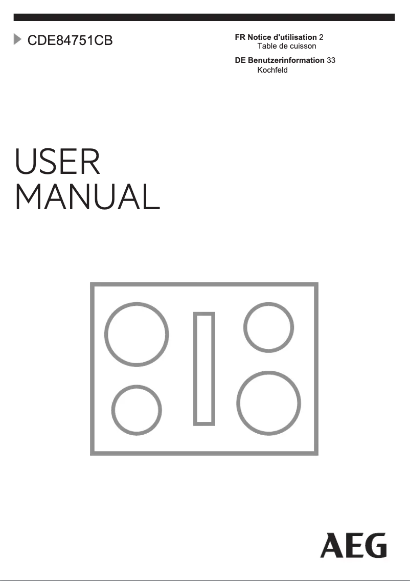 Page 1 de la notice Manuel utilisateur AEG CDE84751CB