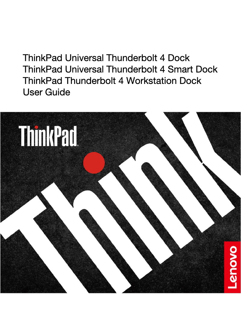 Page 1 de la notice Manuel utilisateur Lenovo ThinkPad Universal Thunderbolt 4 Smart Dock