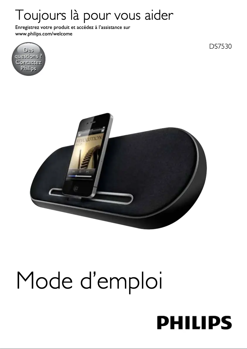 Page 1 of the manual User Manual Philips DS7530