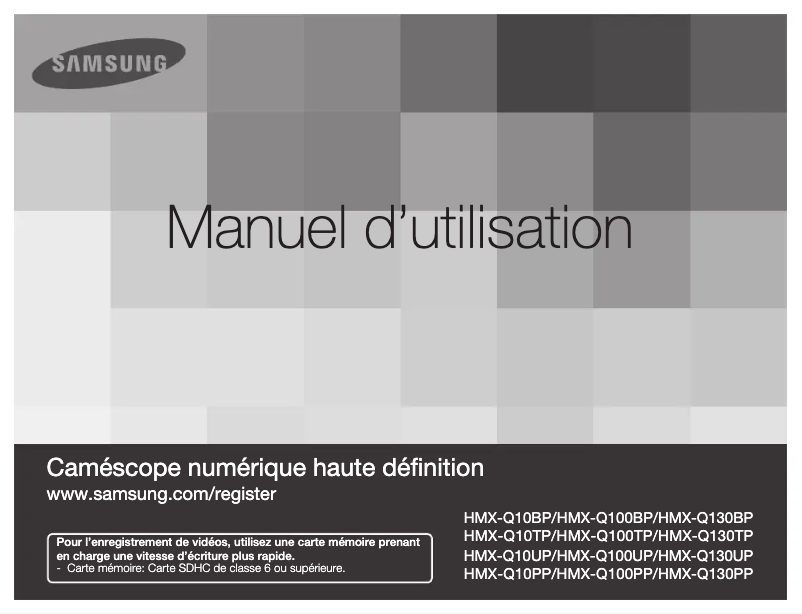 Page 1 de la notice Manuel utilisateur Samsung HMX-Q10UP