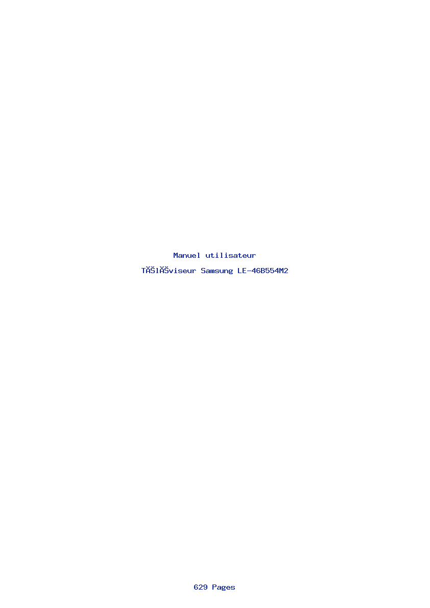 Page 1 de la notice Manuel utilisateur Samsung LE-46B554M2