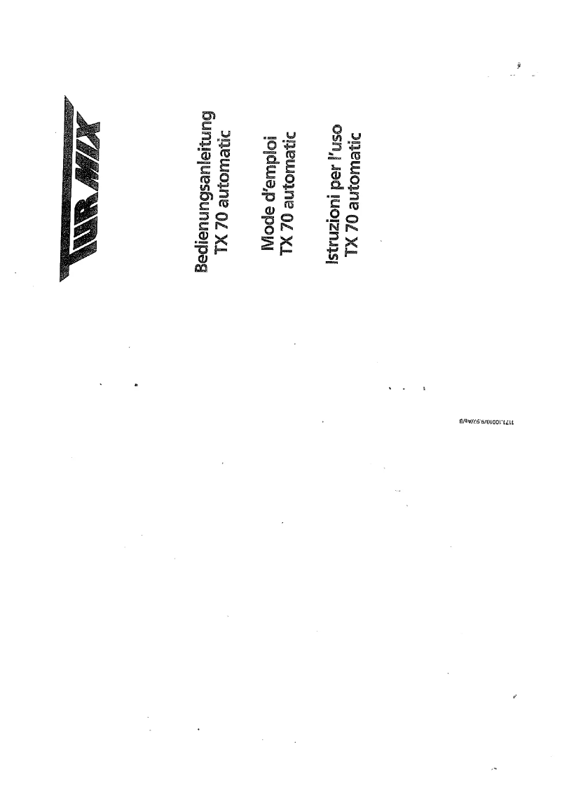 Page 1 de la notice Manuel utilisateur Turmix TX 70