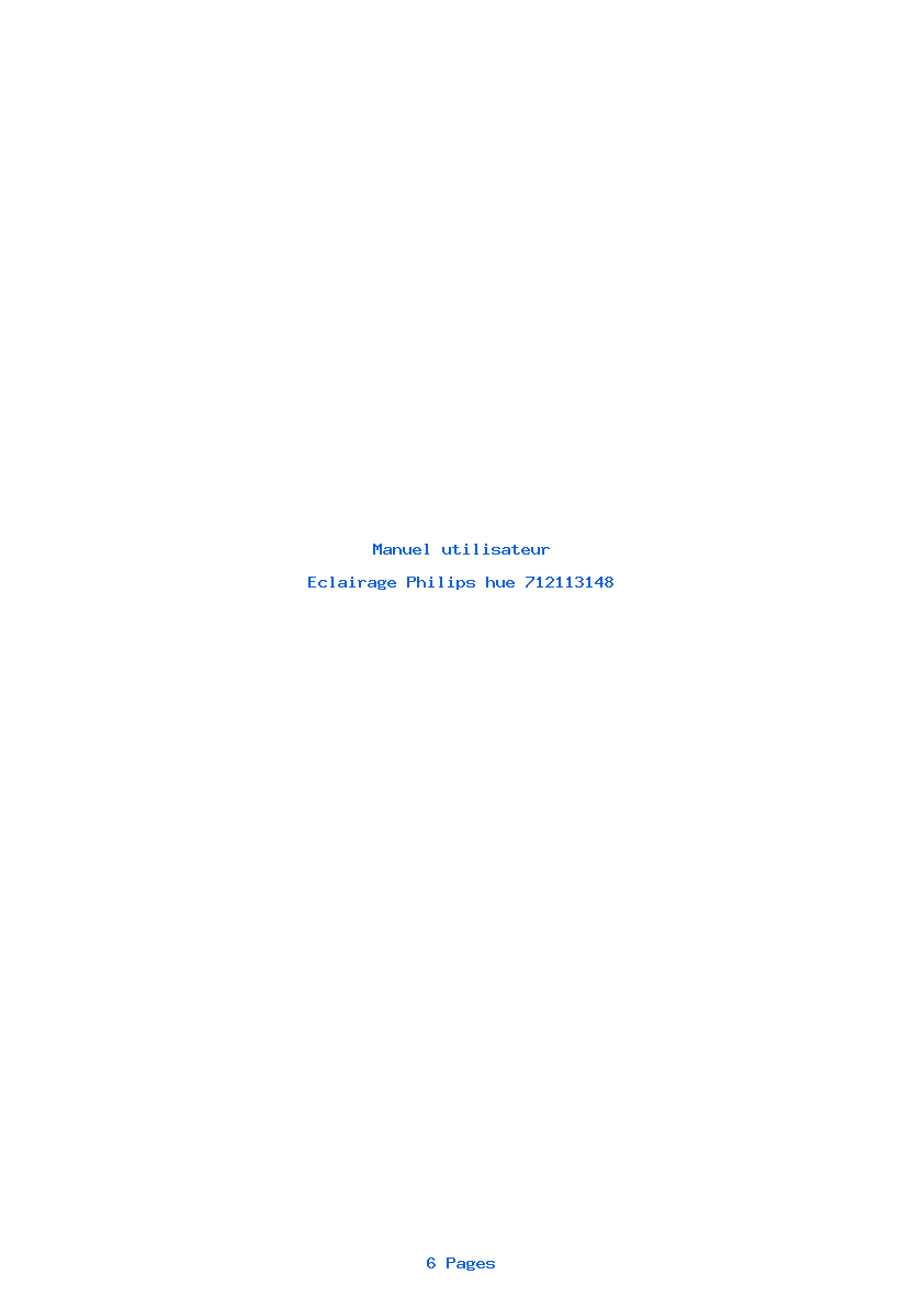 Page 1 de la notice Manuel utilisateur Philips hue 712113148