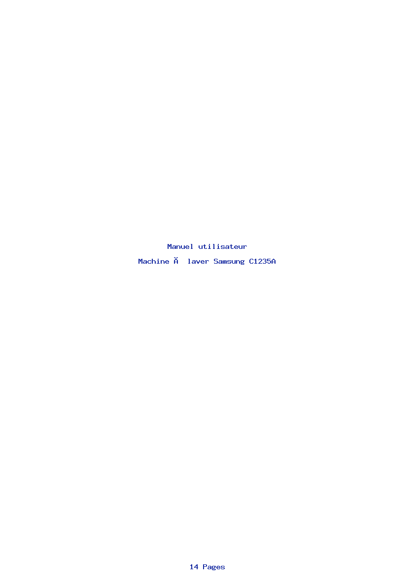 Page 1 de la notice Manuel utilisateur Samsung C1235A