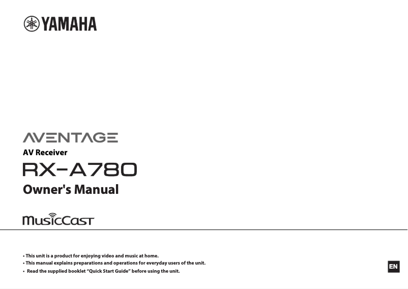 Página 1 del manual Manual de usuario Yamaha RX-A780