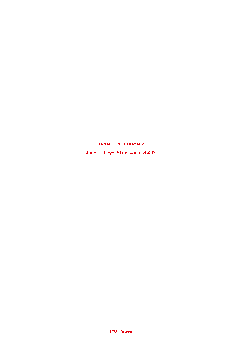 Page 1 de la notice Manuel utilisateur Lego Star Wars 75093