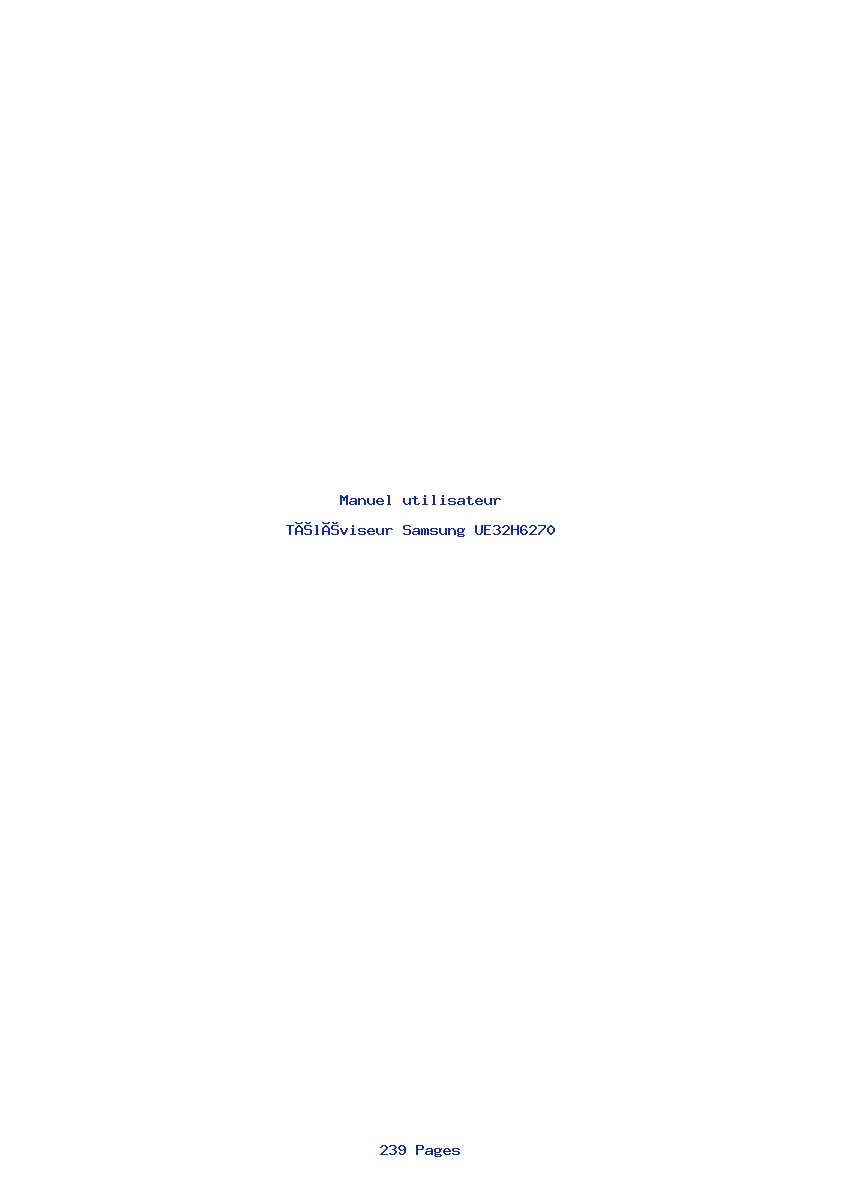 Page 1 de la notice Manuel utilisateur Samsung UE32H6270