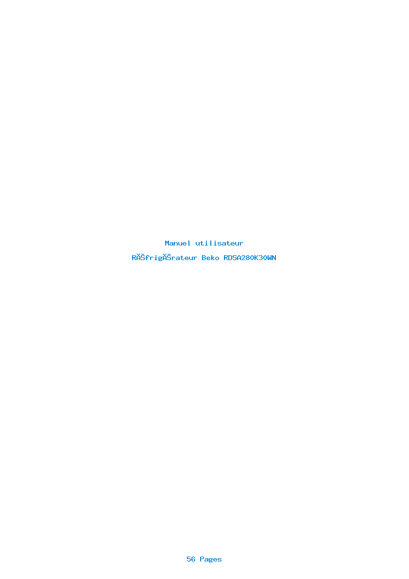 Page 1 de la notice Manuel utilisateur Beko RDSA280K30WN