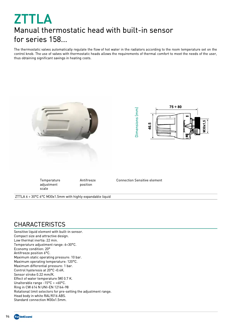 Page 1 de la notice Manuel utilisateur Fantini Cosmi ZTTLA