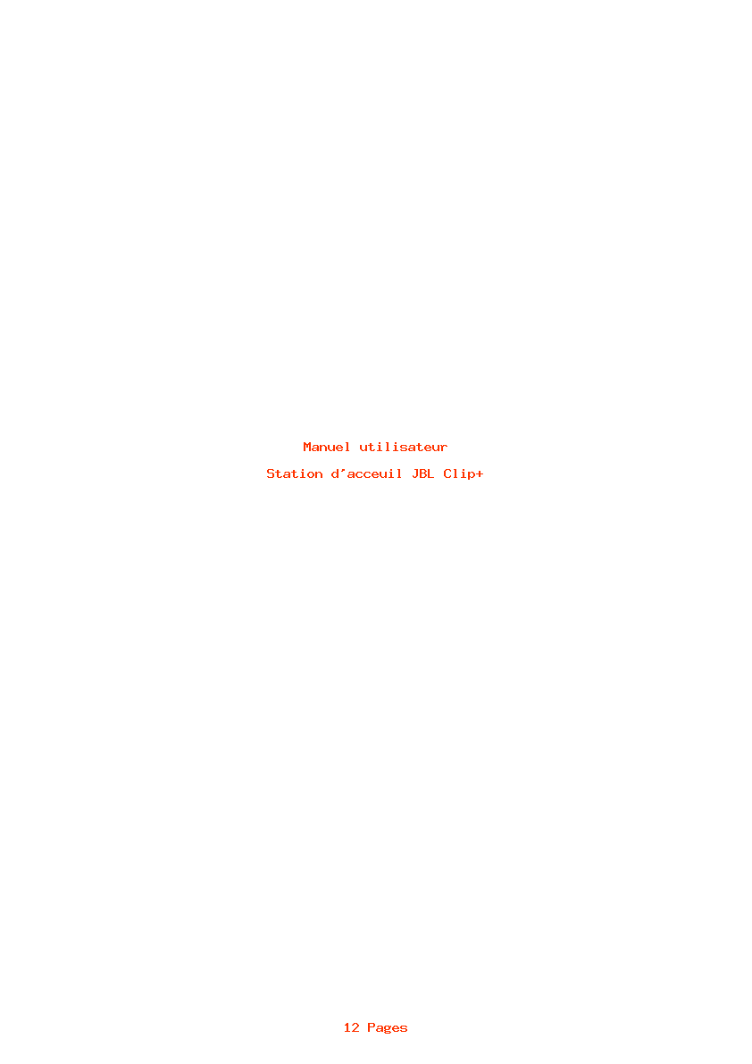Page 1 de la notice Manuel utilisateur JBL Clip+