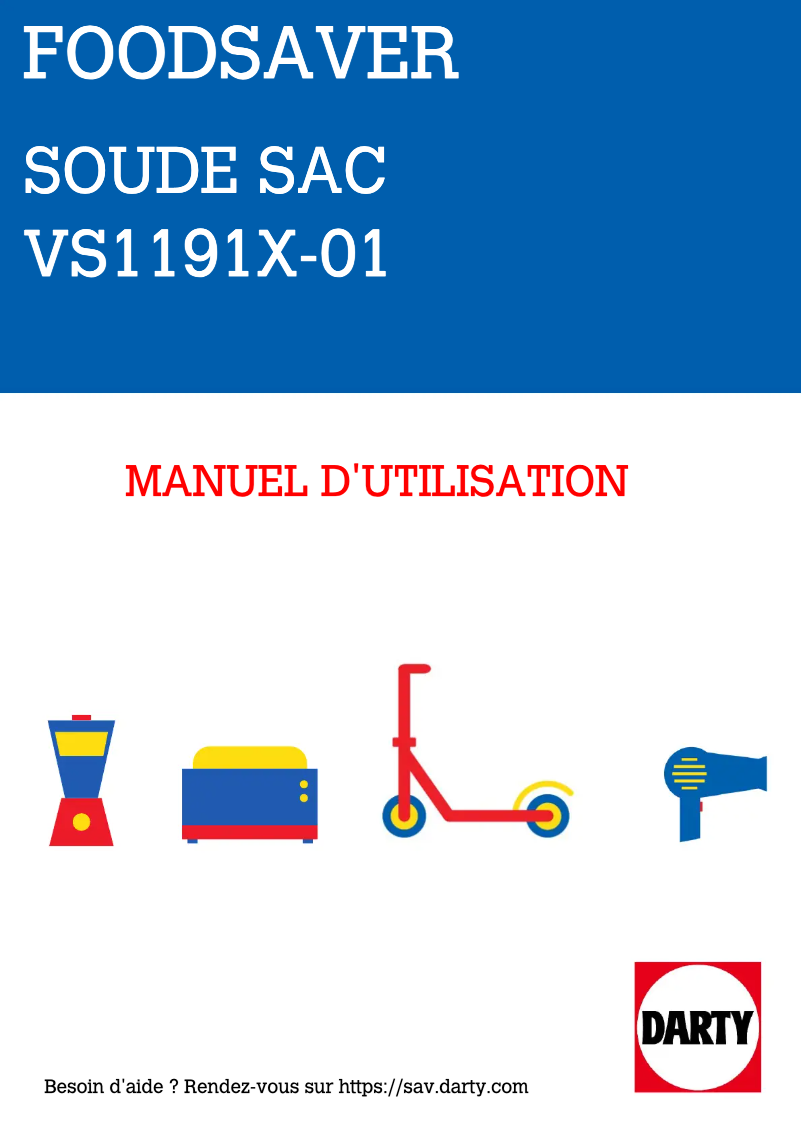 Page 1 de la notice Manuel utilisateur FoodSaver VS1191X