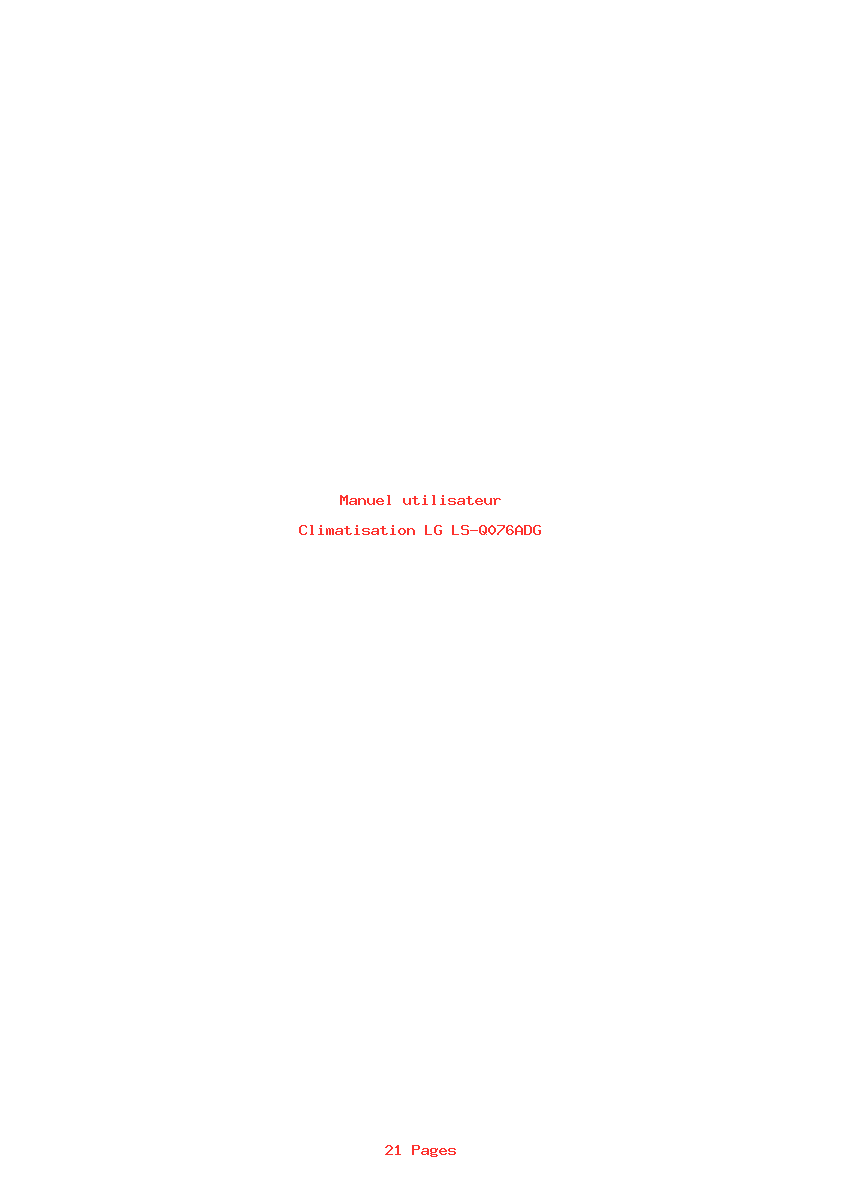 Page 1 de la notice Manuel utilisateur LG LS-Q076ADG
