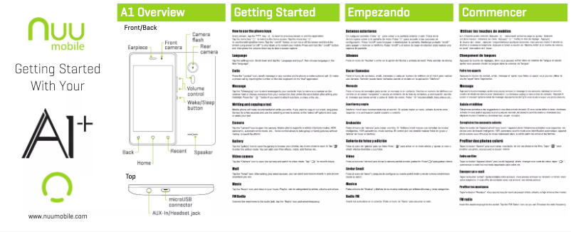 Page 1 of the manual User Manual NUU Mobile A1 plus