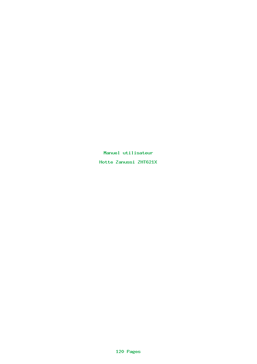 Page 1 de la notice Manuel utilisateur Zanussi ZHT621X