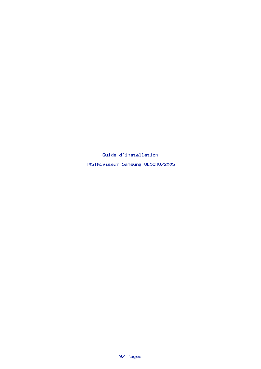 Page 1 de la notice Guide d'installation Samsung UE55HU7200S