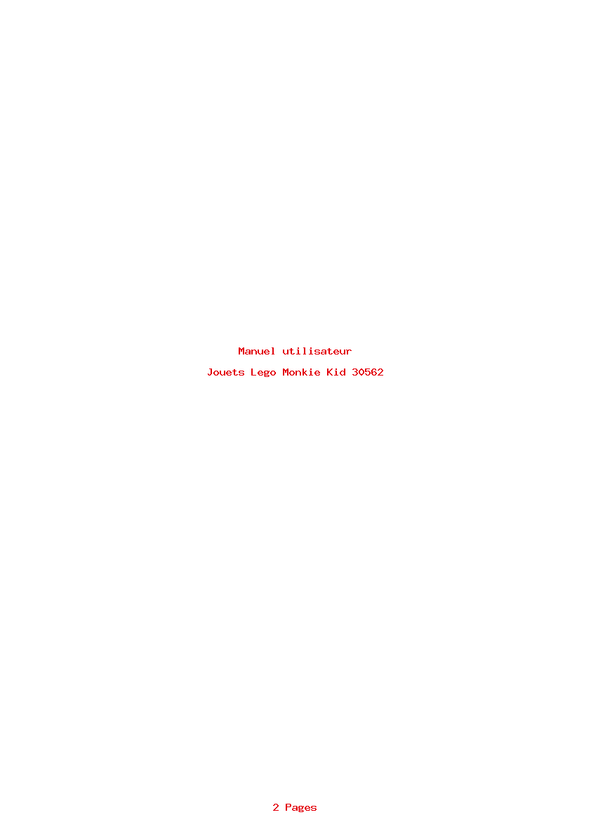 Page 1 de la notice Manuel utilisateur Lego Monkie Kid 30562