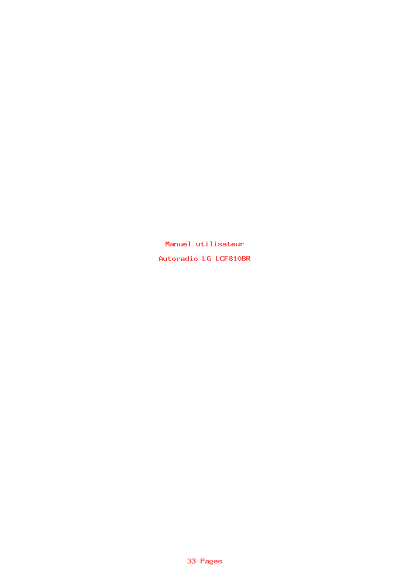 Page 1 de la notice Manuel utilisateur LG LCF810BR