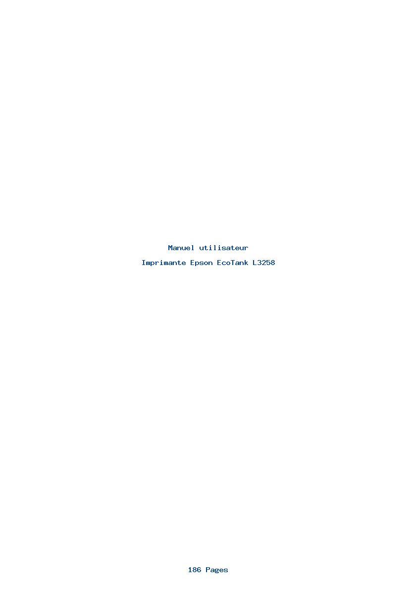 Page 1 de la notice Manuel utilisateur Epson EcoTank L3258