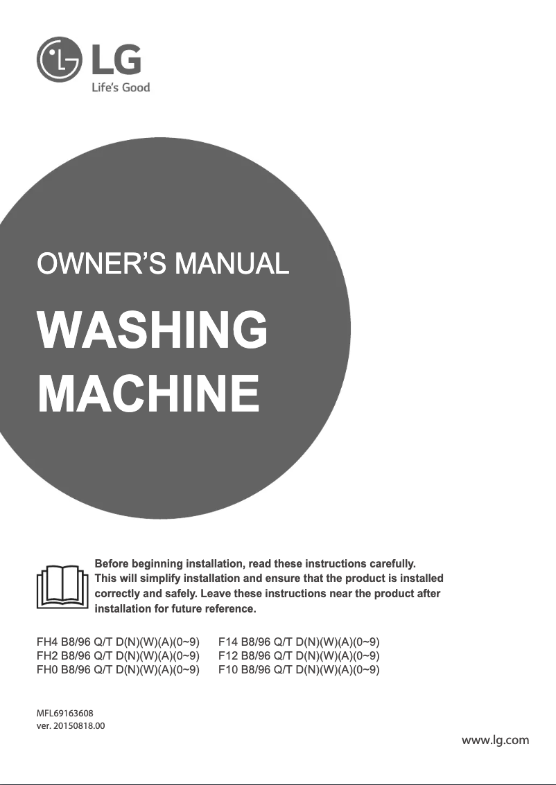 Page 1 de la notice Manuel utilisateur LG FH4B8TDA0