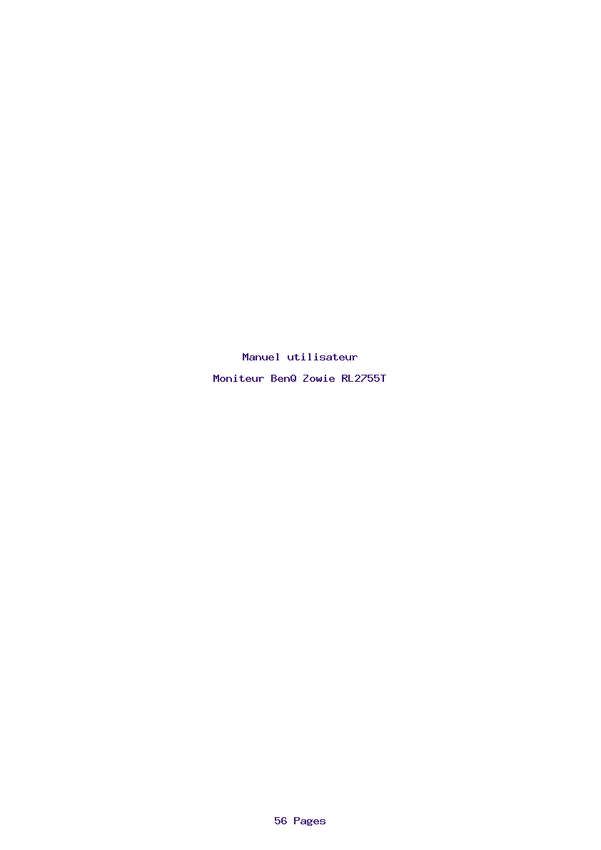 Page 1 de la notice Manuel utilisateur BenQ Zowie RL2755T
