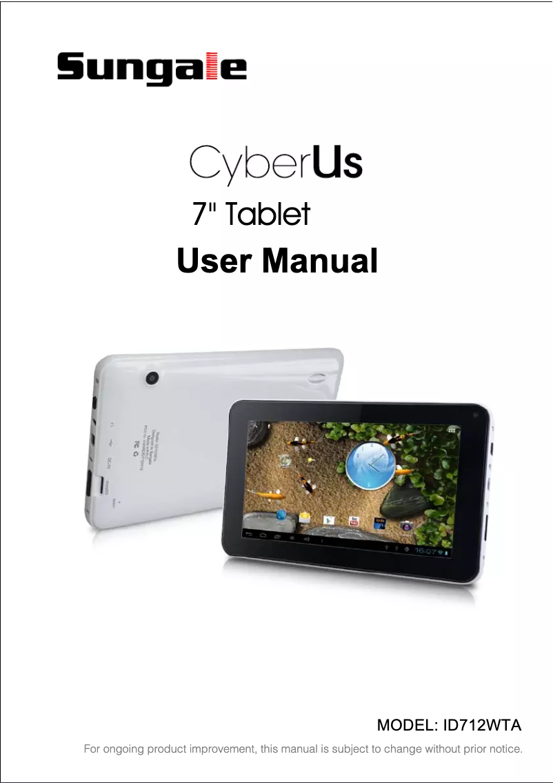 Page 1 of the manual User Manual Sungale CyberUs ID712WTA