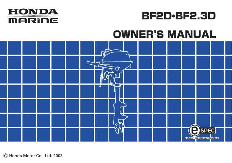 Page 1 de la notice Manuel utilisateur Honda BF2D (2008)